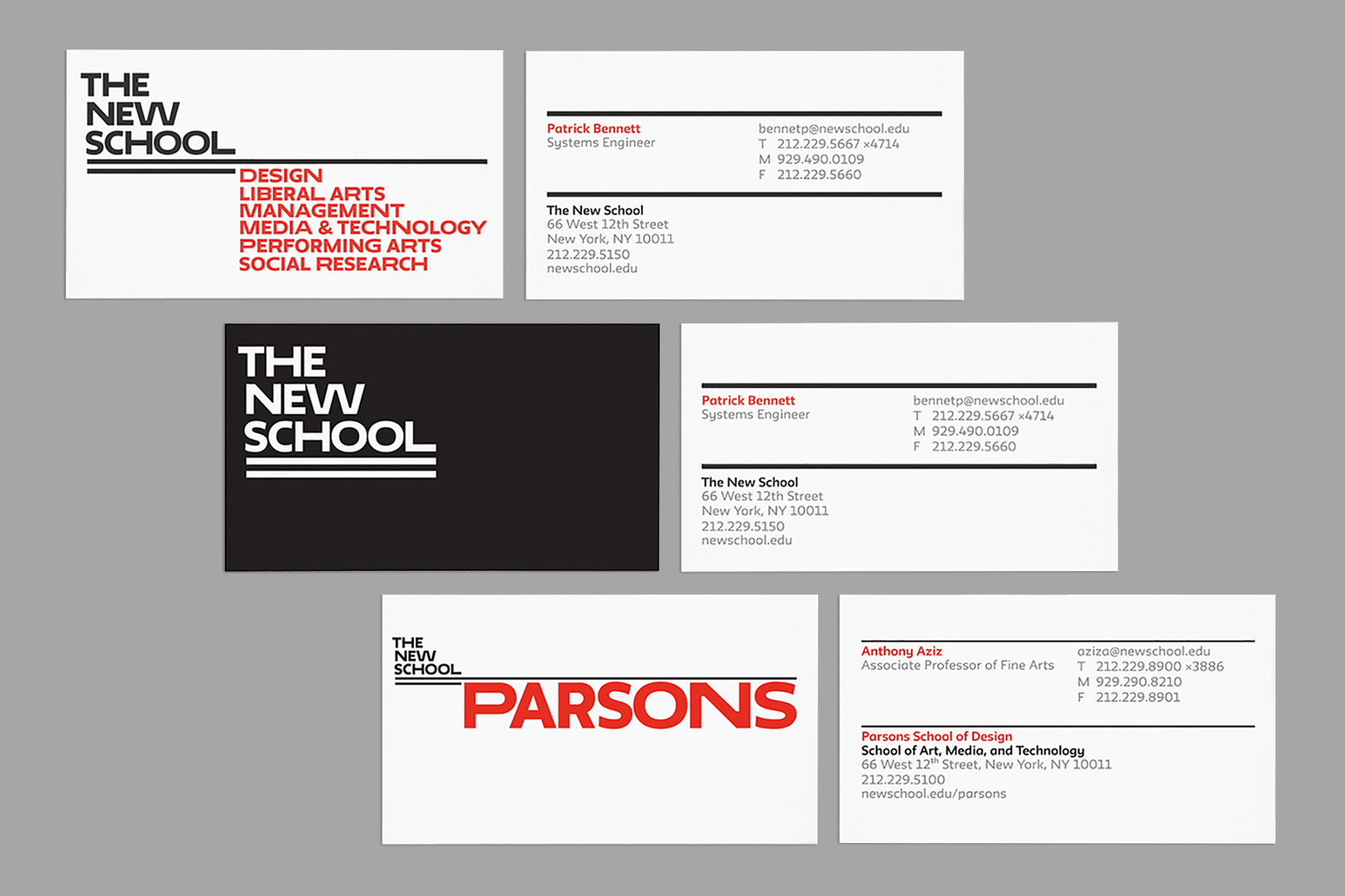 The New School brand collateral